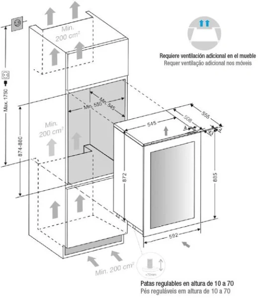 Встраиваемый винный шкаф Pando PVMAP 88-49 PAL купить в Москве
