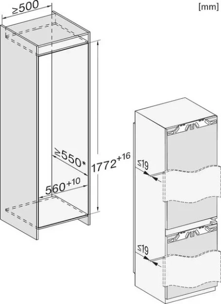 Встраиваемый холодильник Miele KFN 7744 C купить в Москве
