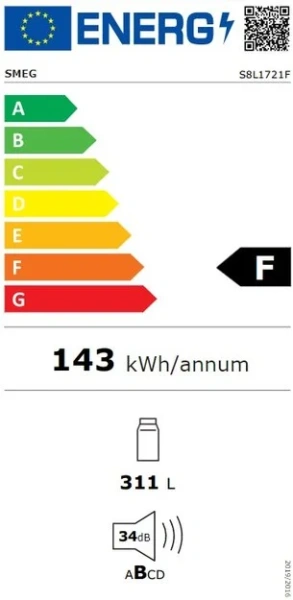 Встраиваемый холодильник Smeg S8L1721F купить в Москве
