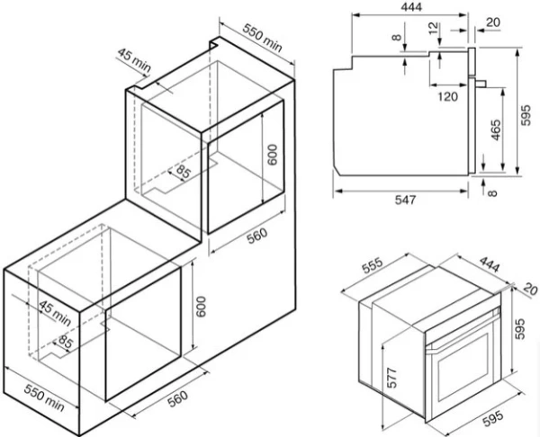 Электрический духовой шкаф с паром KRONA NEBULA steam 60 WH купить в Москве
