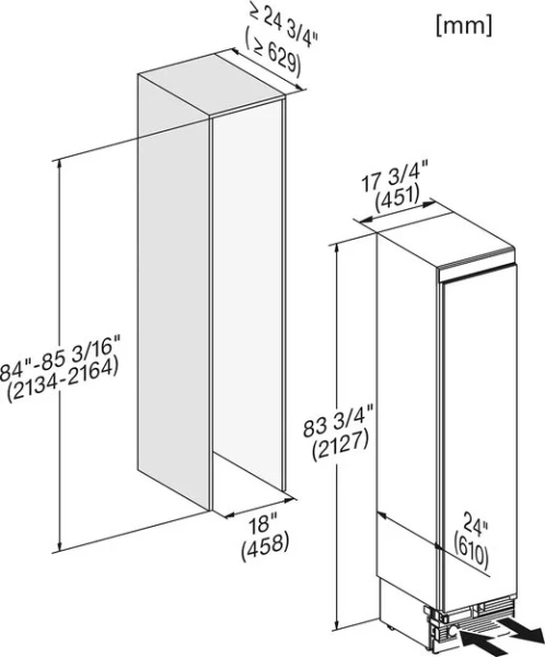 Встраиваемый морозильник Miele F 2413 Vi MasterCool купить в Москве
