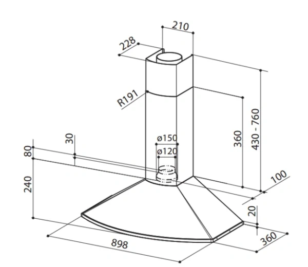 Вытяжка Faber TENDER X A90 купить в Москве

