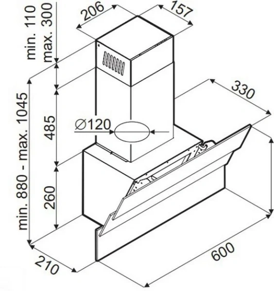 Кухонная вытяжка MAUNFELD Cascada Mini 60 белый купить в Москве
