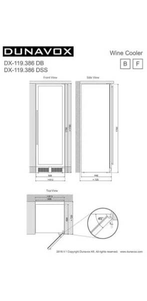 Винный шкаф Dunavox DX-119.386DSS купить в Москве