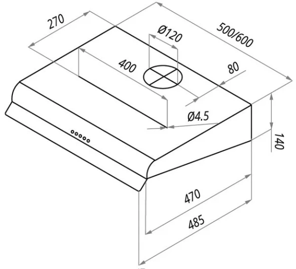 Кухонная вытяжка MAUNFELD MP 360-1 C белый купить в Москве
