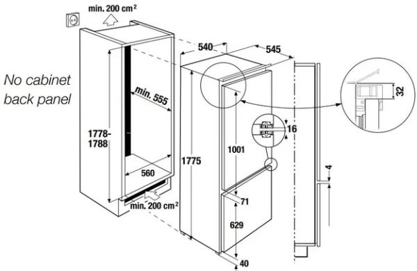 Встраиваемый холодильник Kuppersbusch FKG 8540.0i купить в Москве