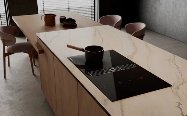 Варочная панель с вытяжкой Kuppersbusch KMI 9850.0 SR Stainless Steel купить в Москве с доставкой
