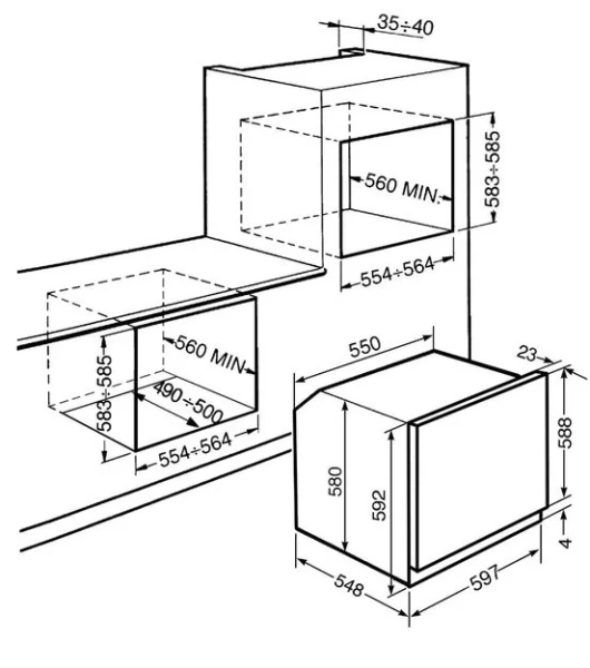 Духовой шкаф Smeg SFP6104SPS купить в Москве
