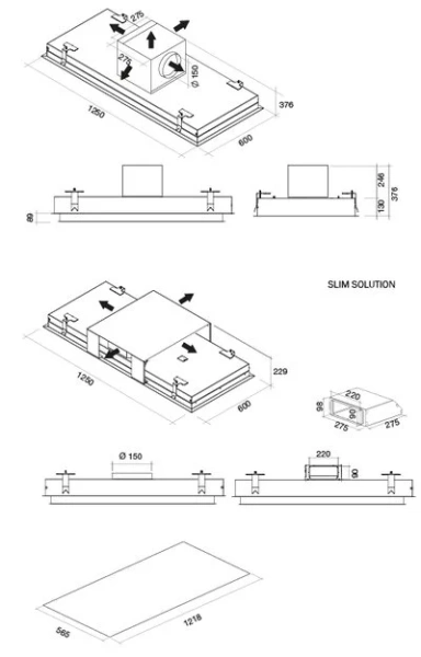 Вытяжка Falmec Eclisse 120 White купить в Москве
