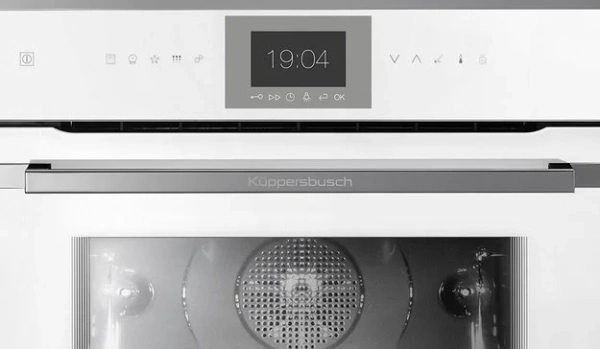 Компактный духовой шкаф с паром Kuppersbusch CBD 6550.0 W3 Silver Chrome купить в Москве
