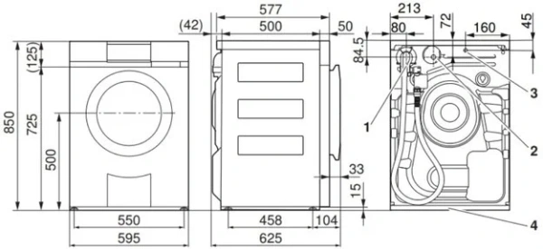 Стиральная машина V-ZUG Adora SLQ с правым навесом двери (WAASLQZ re) купить в Москве