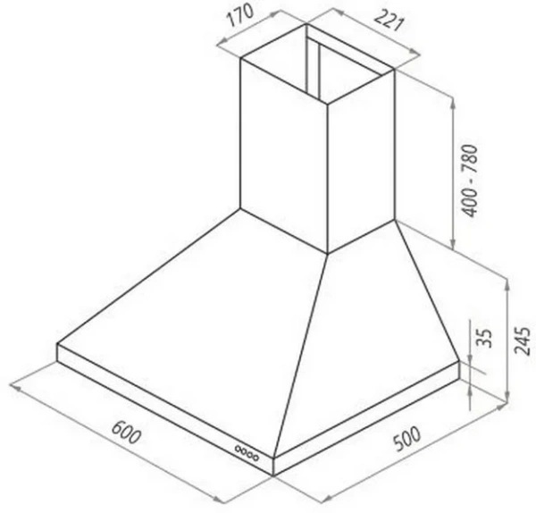 Кухонная вытяжка MAUNFELD Retro Light 60 черный купить в Москве

