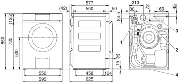 Стиральная машина V-ZUG Adora SL с правым навесом двери (WAASLZ re) купить в Москве