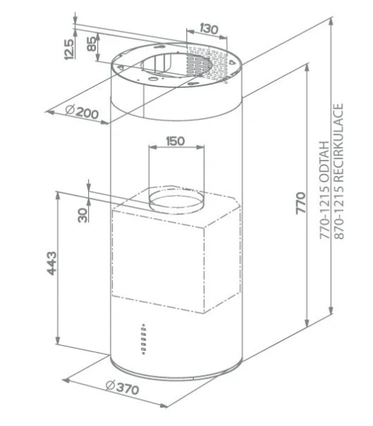 Вытяжка Faber CYLINDRA ISOLA GLOSS  EG10 W A37 купить в Москве
