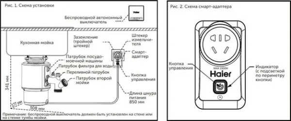 Измельчитель пищевых отходов Haier HDM-1370B купить в Москве