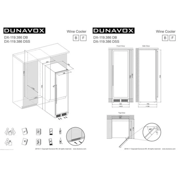 Винный шкаф Dunavox DX-119.386DSS купить в Москве