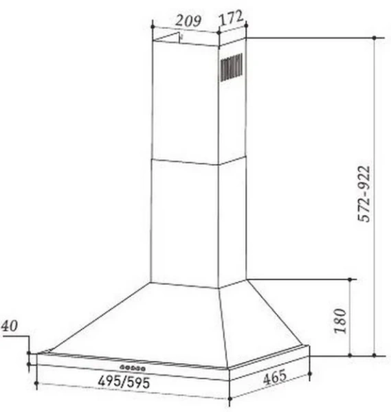 Кухонная вытяжка MAUNFELD Line T 60 белый купить в Москве

