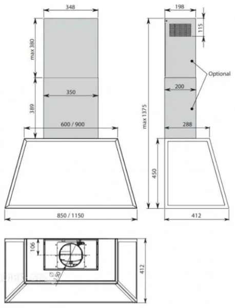 Вытяжка Falmec TIME 85 anthracite купить в Москве
