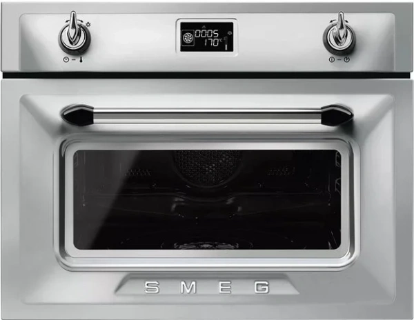 Компактный духовой шкаф с пароваркой Smeg SF4920VCX1 купить в Москве
