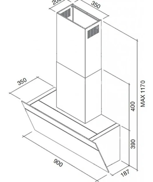 Вытяжка Falmec Butterfly 90 ix (800) ECP black купить в Москве
