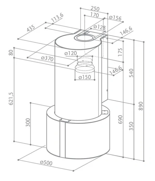 Вытяжка Faber Cassiopea EG8 X/V A50 Active купить в Москве
