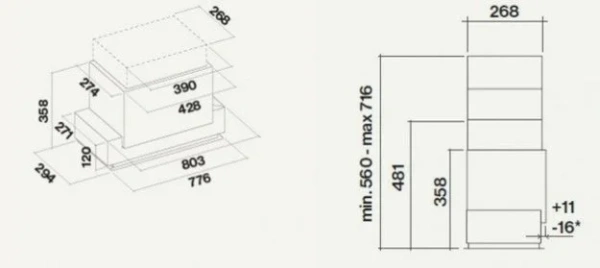 Встраиваемая вытяжка FALMEC E.ION GRUPPO INCASSO 70 (450) купить в Москве

