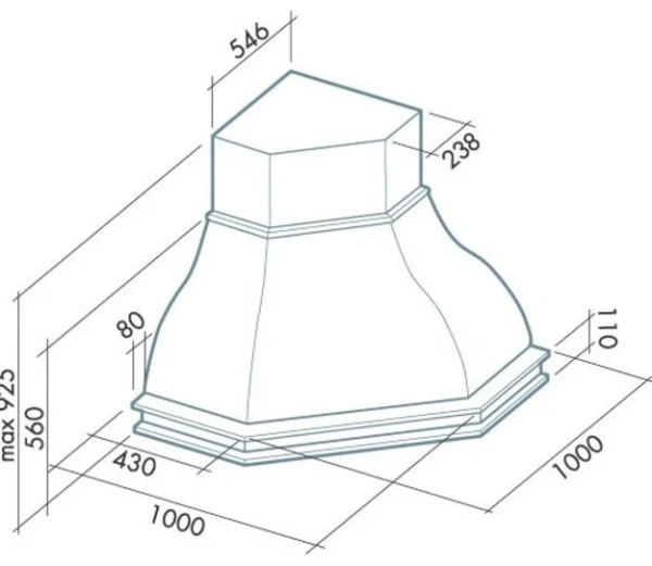 Вытяжка Falmec Iris Malizia ANG (600) S дуб купить в Москве
