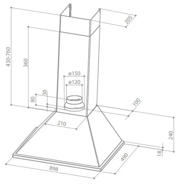 Вытяжка Faber SYNTHESIS W A90 PB купить в Москве
