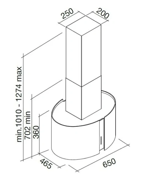 Вытяжка Falmec Mirabilia isola 65 Venezia Vetro (800) ECP купить в Москве
