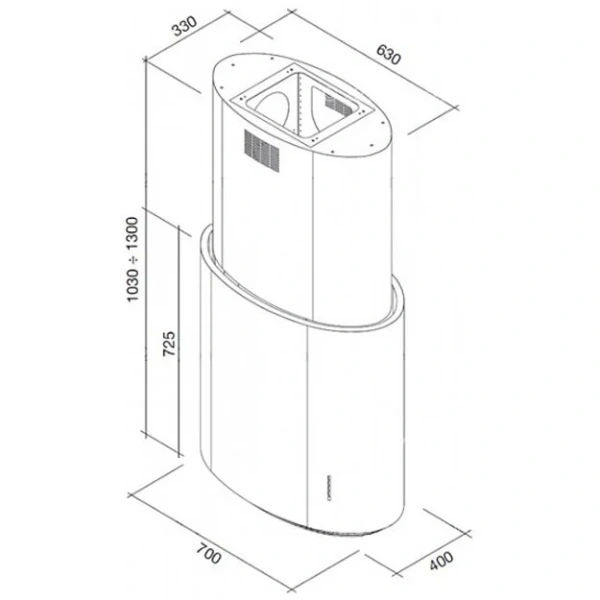Вытяжка Falmec Elittica isola 70 ix (800) ECP купить в Москве
