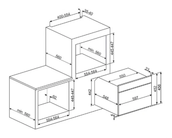 Встраиваемая микроволновая печь Smeg SF4800MPO купить в Москве
