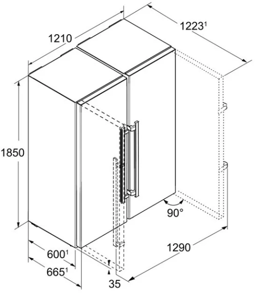 Холодильник Side-by-Side Liebherr SBSesf 7222 Comfort NoFrost купить в Москве