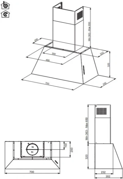 Вытяжка настенная Bertazzoni KR70HER1NDA купить в Москве
