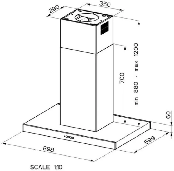 Вытяжка Faber STILO COMFORT ISOLA BK MATT A90 купить в Москве
