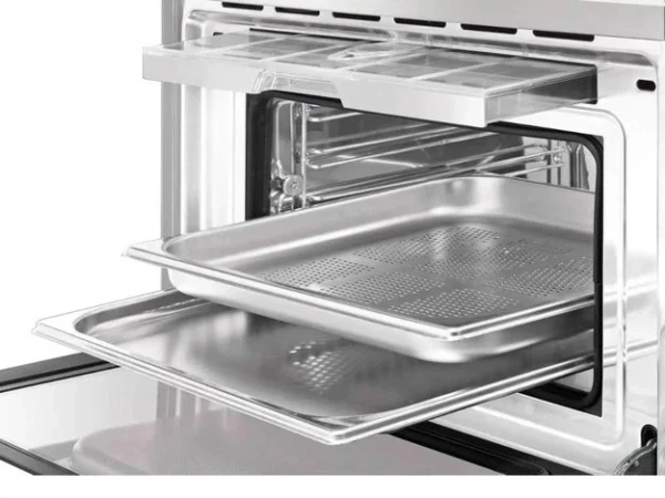 Компактный духовой шкаф с пароваркой Smeg SF4750VCBS купить в Москве
