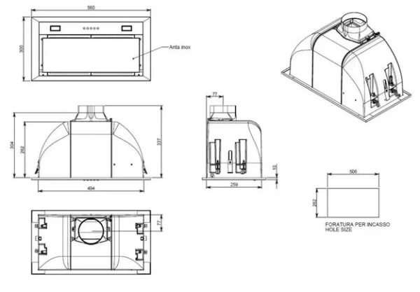Вытяжка Falmec GRUPPO INCASSO ECO 50 купить в Москве
